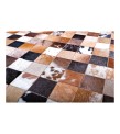 5'7x7'7 Handmade Natural Cowhide Rug /Real Hair-on Leather Patchwork Carpet /Home Decor Area Rug /Hallway or Door Runner /Interior Floor Rug