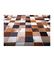 5'7x7'7 Handmade Natural Cowhide Rug /Real Hair-on Leather Patchwork Carpet /Home Decor Area Rug /Hallway or Door Runner /Interior Floor Rug