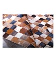 5'7x7'7 Handmade Natural Cowhide Rug /Real Hair-on Leather Patchwork Carpet /Home Decor Area Rug /Hallway or Door Runner /Interior Floor Rug
