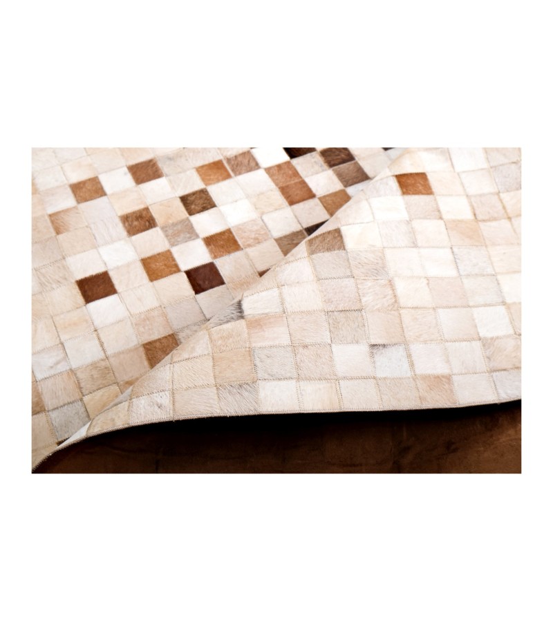 5'3x8'6 Handmade Natural Cowhide Rug /Real Hair-on Leather Patchwork Carpet /Home Decor Area Rug /Hallway or Door Runner /Interior Floor Rug