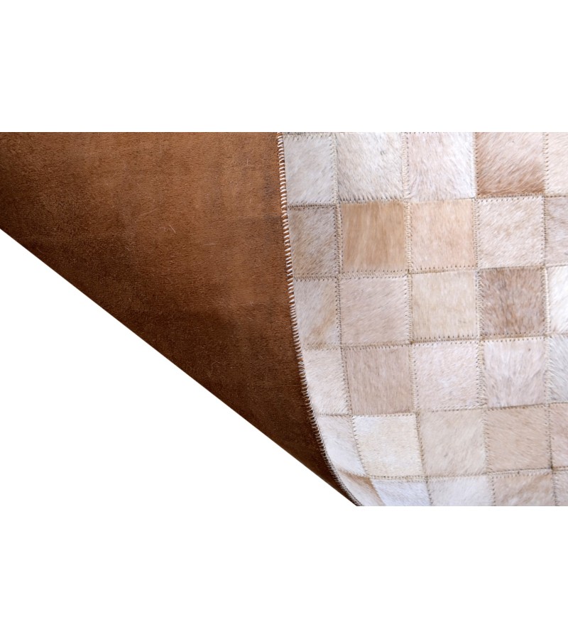 5'3x8'6 Handmade Natural Cowhide Rug /Real Hair-on Leather Patchwork Carpet /Home Decor Area Rug /Hallway or Door Runner /Interior Floor Rug