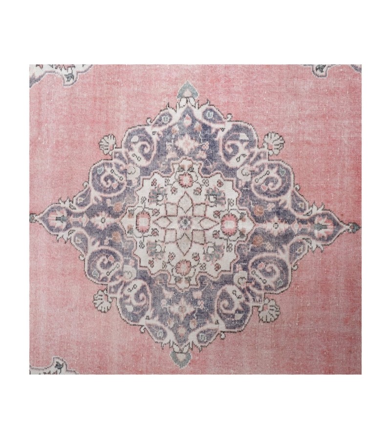 7x11 handmade wool rug , turkish vintage rug , 6'8'x10'9'' anatolian rug , living room rug , distressed rug , pastel color rug , 203x335 cm