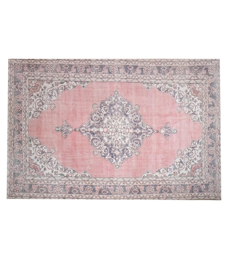 7x11 handmade wool rug , turkish vintage rug , 6'8'x10'9'' anatolian rug , living room rug , distressed rug , pastel color rug , 203x335 cm