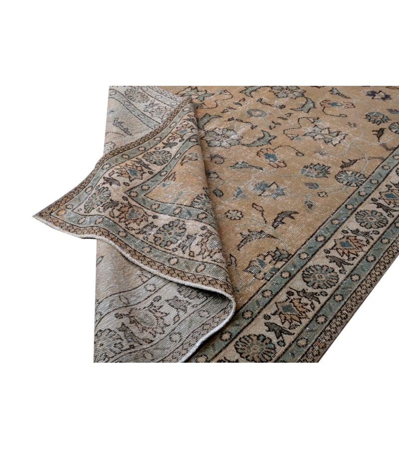5x8 Farmhouse rug , Hand knotted rug, Large Distressed rug ,Turkish wool rug , Oversize rug , 4'7