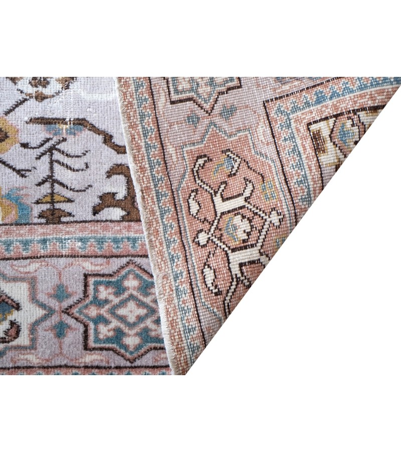 7x10 oversize oushak rug , 6'5x10'1 beige wool rug , antique living room rug , distressed rug , muted color rug , gift for her , 201x310 cm