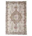 7x11 distressed rug , handmade wool rug 6'5x11'1 turkish vintage rug , large size area rug , hand knotted rug , 193x336 cm brown in beige
