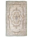 7x10 beige rug , madellion pattern rug , turkish distressed rug , handmade wool rug , 6'11x9'6 hand knotted rug , living room rug , 210x288