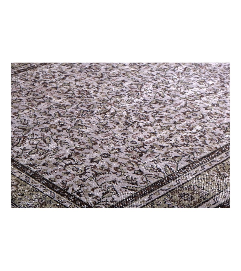 5.9X9.7 Feet Gray Color rug , Living Room Vintage Rug, 6x10 Floral Pattern Rug , handmade wool rug , turkish rug , antique rug 182x298 cm