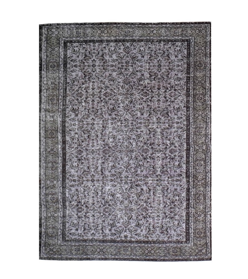 5.9X9.7 Feet Gray Color rug , Living Room Vintage Rug, 6x10 Floral Pattern Rug , handmade wool rug , turkish rug , antique rug 182x298 cm
