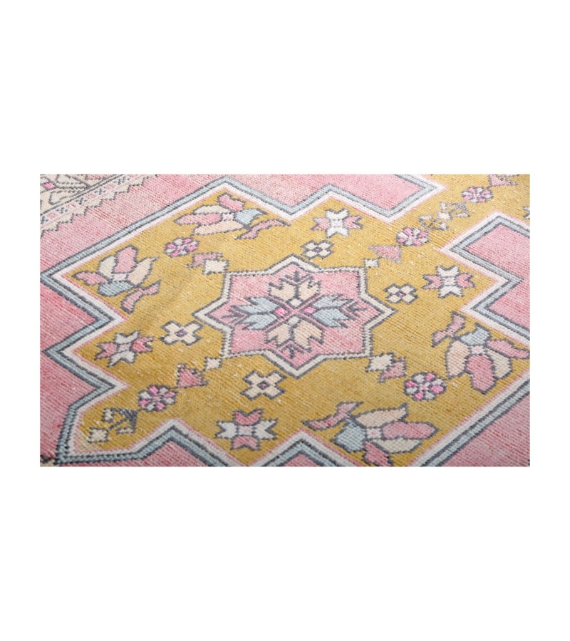 4x8 handmade wool rug , kicthen runner rug , turkish distressed rug , anatolian rug , hand knotted 60'old Rug , 126x249 cm