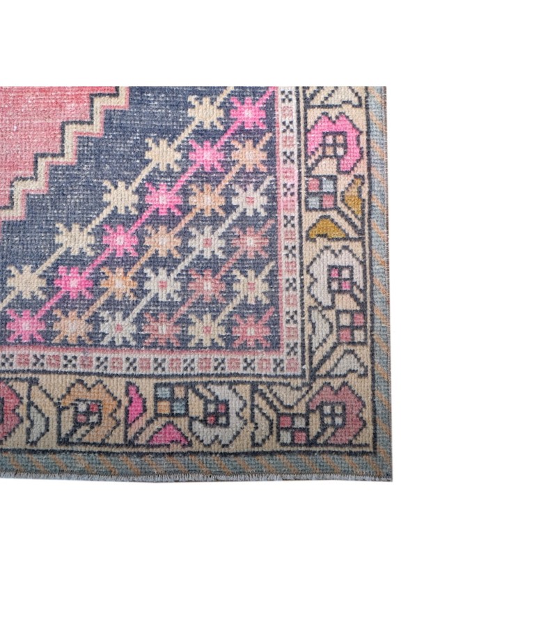 4x8 handmade wool rug , kicthen runner rug , turkish distressed rug , anatolian rug , hand knotted 60'old Rug , 126x249 cm