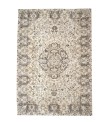 7x10 oversize oushak rug , 6'7x10'2 beige wool rug , antique living room rug , distressed rug , muted color rug , gift for her , 205x312 cm