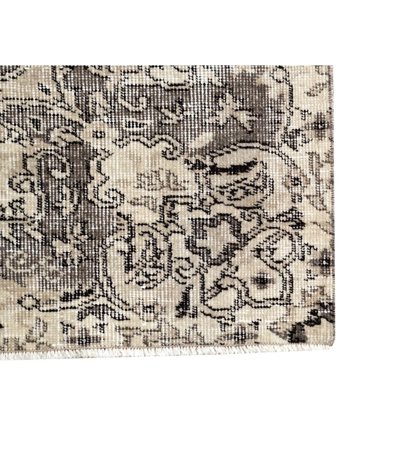 7x10 oversize oushak rug , 6'7x10'2 beige wool rug , antique living room rug , distressed rug , muted color rug , gift for her , 205x312 cm