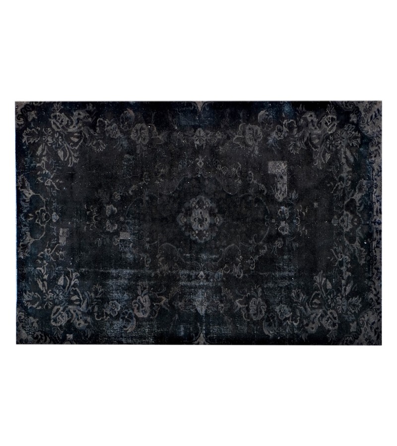 5x9 black wool rug , turkish handmade rug , distressed rug , 5'4x8'5 Bedroom Rug , Rugs For Living Room ,Floor Rugs , Home Decor 167x260