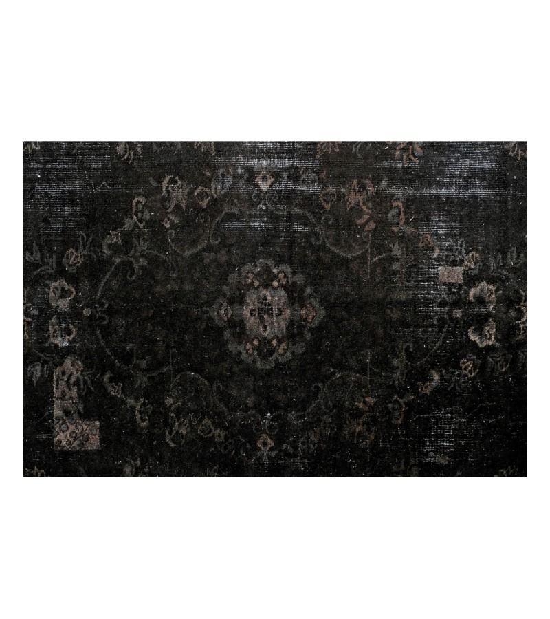 5x9 black wool rug , turkish handmade rug , distressed rug , 5'4x8'5 Bedroom Rug , Rugs For Living Room ,Floor Rugs , Home Decor 167x260