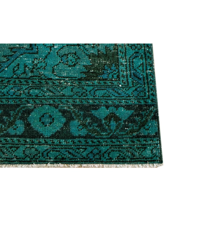 3'8x12'4'' turquoise runner rug, 4x12 runner rug , Wool Rug , Vintage Rug , Turkish Rug , Handmade Rug , farmhouse decor , 112x375 cm