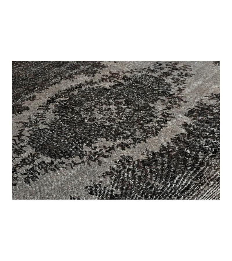 5'9x9'4 Feet , anthracite in Gray color Rug , 6x9 handmade Rug , Handmade Rug, Turkish Rug, Area Rug , Vintage Rug , Wool Rug , 175x282 cm