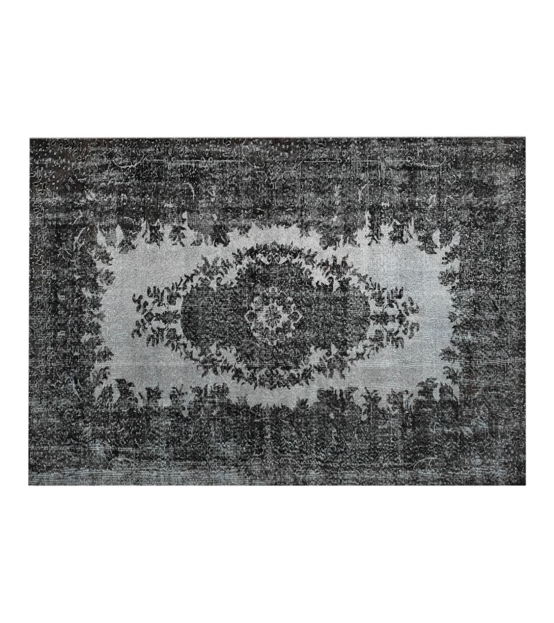 5'9x9'4 Feet , anthracite in Gray color Rug , 6x9 handmade Rug , Handmade Rug, Turkish Rug, Area Rug , Vintage Rug , Wool Rug , 175x282 cm