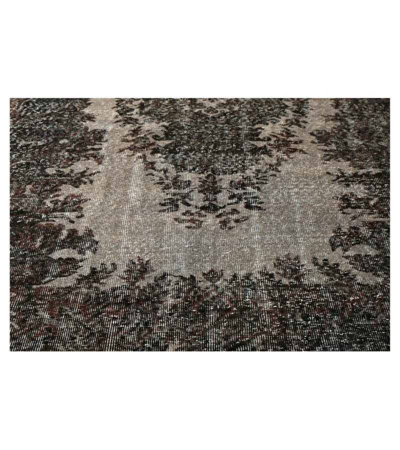 5'9x9'4 Feet , anthracite in Gray color Rug , 6x9 handmade Rug , Handmade Rug, Turkish Rug, Area Rug , Vintage Rug , Wool Rug , 175x282 cm