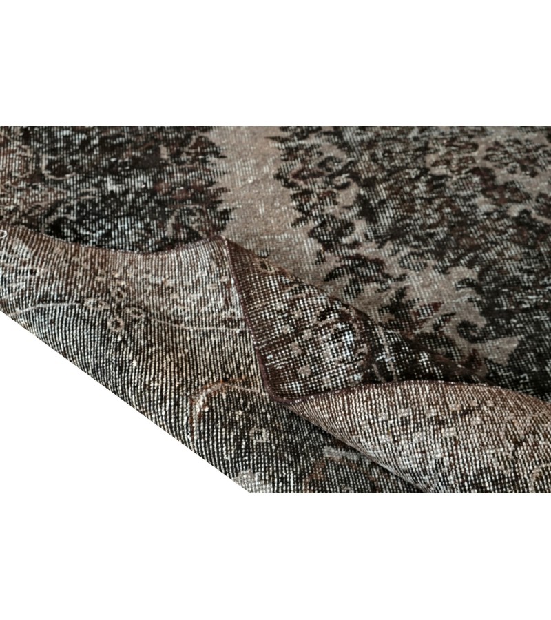 5'9x9'4 Feet , anthracite in Gray color Rug , 6x9 handmade Rug , Handmade Rug, Turkish Rug, Area Rug , Vintage Rug , Wool Rug , 175x282 cm