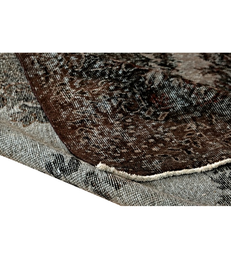 5'9x9'4 Feet , anthracite in Gray color Rug , 6x9 handmade Rug , Handmade Rug, Turkish Rug, Area Rug , Vintage Rug , Wool Rug , 175x282 cm