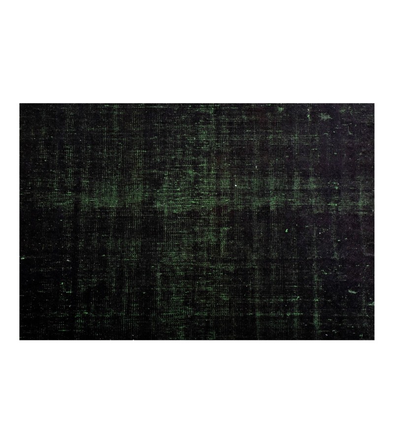 5x9 black in dark green wool rug , turkish handmade rug , distressed rug , 5'2x8'6 Rugs For Living Room ,Floor Rugs , Home Decor 156x258