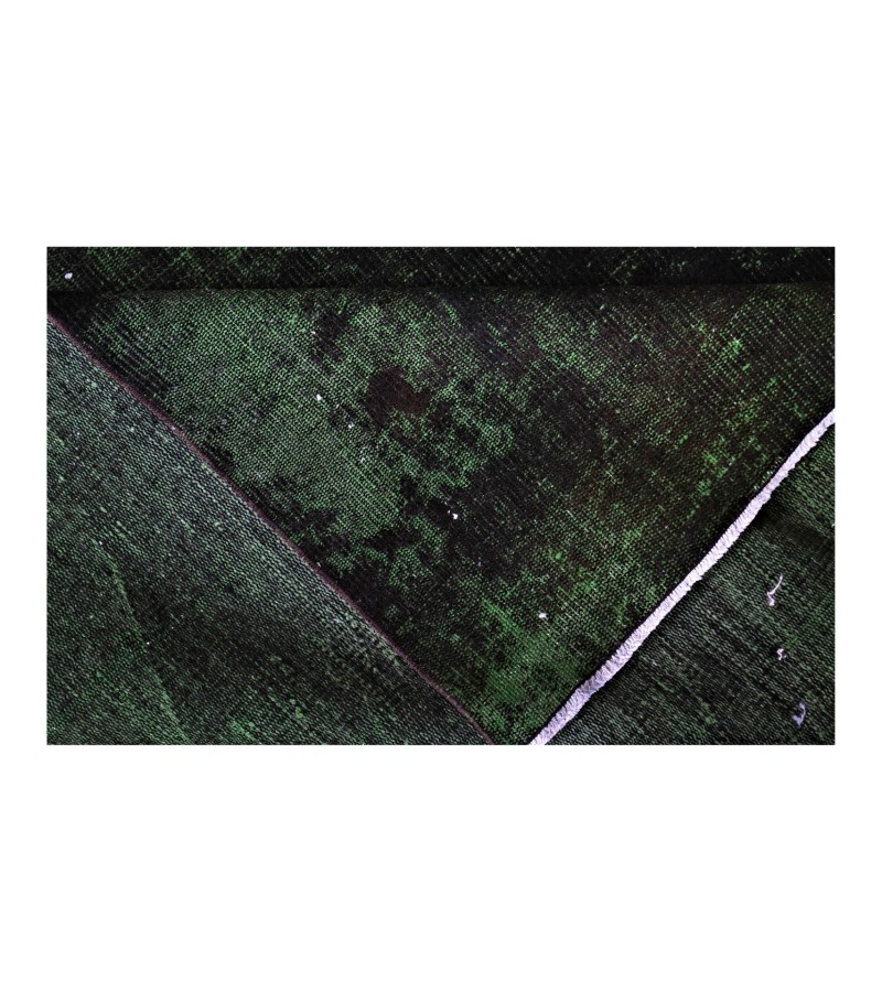 5x9 black in dark green wool rug , turkish handmade rug , distressed rug , 5'2x8'6 Rugs For Living Room ,Floor Rugs , Home Decor 156x258