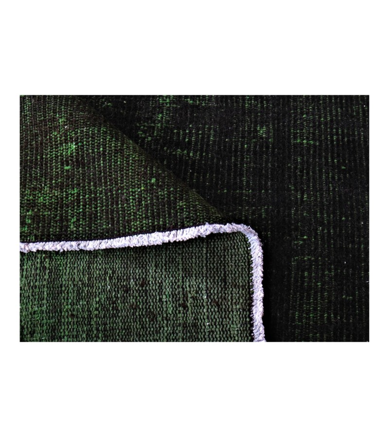 5x9 black in dark green wool rug , turkish handmade rug , distressed rug , 5'2x8'6 Rugs For Living Room ,Floor Rugs , Home Decor 156x258