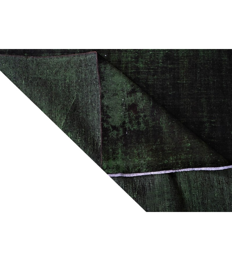 5x9 black in dark green wool rug , turkish handmade rug , distressed rug , 5'2x8'6 Rugs For Living Room ,Floor Rugs , Home Decor 156x258