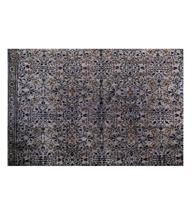 5 X 7 Gray Vintage Rug , Hand Knotted Turkish Rug , Anatolian Oushak Rug , Persian Pattern Rug , Living Room rug , Muted color Rug 148x215