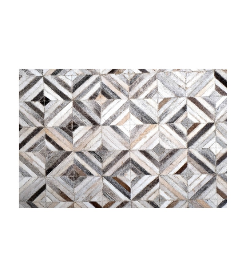 5x8 Handmade Natural Cowhide Rug / Real Hair-on Leather Patchwork Carpet / Home Decor Area Rug / Hallway or Door Runner / Interior Floor Rug