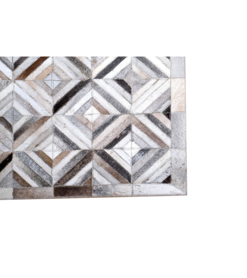 5x8 Handmade Natural Cowhide Rug / Real Hair-on Leather Patchwork Carpet / Home Decor Area Rug / Hallway or Door Runner / Interior Floor Rug