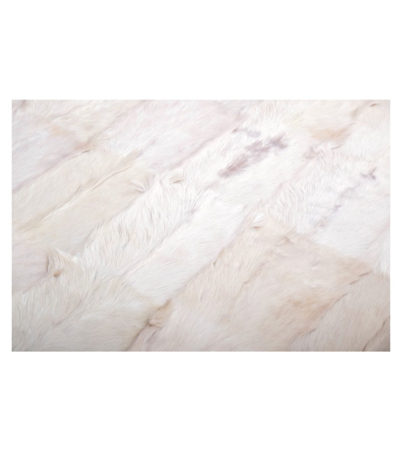 Handmade 100% Genuine Goatskin Rug, Patchwork Goatskin Area Rug, White Hair on Leather Rug, Natural leather Rug, Area Rug 10