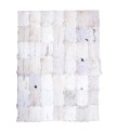 Handmade 100% Genuine Goatskin Rug, Patchwork Goatskin Area Rug, White Hair on Leather Rug, Natural leather Rug, Area Rug 10