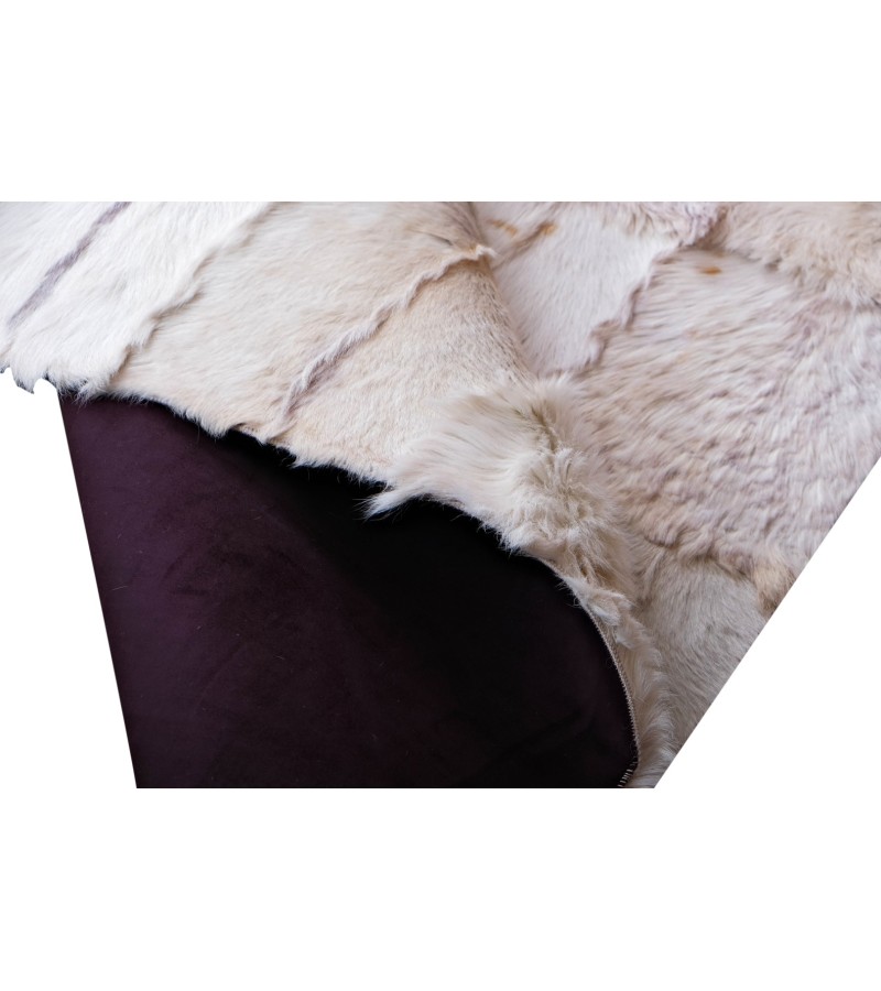 Handmade 100% Genuine Goatskin Rug, Patchwork Goatskin Area Rug, White Hair on Leather Rug, Natural leather Rug, Area Rug 10