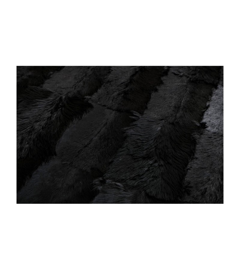 Handmade 100% Genuine Goatskin Rug, Patchwork Goatskin Area Rug, Black Hair on Leather Rug, Natural leather Rug, Area Rug 10