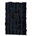 Handmade 100% Genuine Goatskin Rug, Patchwork Goatskin Area Rug, Black Hair on Leather Rug, Natural leather Rug, Area Rug 10