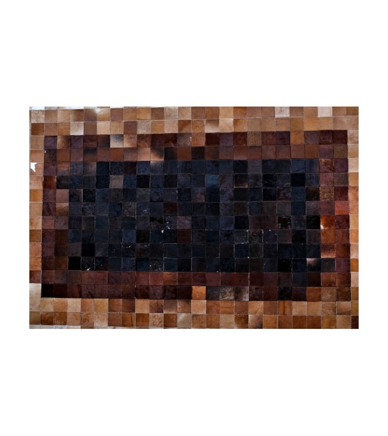 5'3x7'6 Handmade Natural Cowhide Rug / Real Hair-on Leather Patchwork Carpet / Home Decor Area Rug / Hallway or Door Runner / Floor Rug