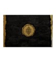 Black and Gold Plush Rug, Black Faux Leather Area Rug, Black and Gold Carpet, Black Plush Living Room Rug, Plush Rug, Black Gold Area Rug