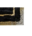 Black and Gold Plush Rug, Black Faux Leather Area Rug, Black and Gold Carpet, Black Plush Living Room Rug, Plush Rug, Black Gold Area Rug