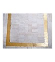 Handmade 100% Genuine Goatskin Rug, Patchwork Goatskin Area Rug, White Hair on Leather Rug, Natural leather Rug, Area Rug 10