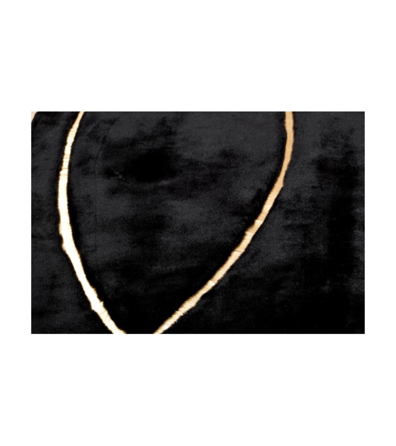 Black and Gold Plush Rug, Black Faux Leather Area Rug, Black and Gold Carpet, Black Plush Living Room Rug, Plush Rug, Black Gold Area Rug