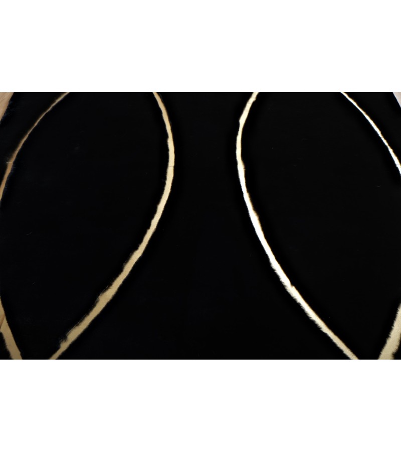 Black and Gold Plush Rug, Black Faux Leather Area Rug, Black and Gold Carpet, Black Plush Living Room Rug, Plush Rug, Black Gold Area Rug