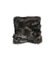 Natural Fox Fur Anthracite Blanket Pillow, Real Fur Throw, Custom Anthracite Throw Pillow Set, Decorative Throw, Decor Housewarming Gift
