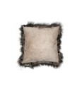 Natural Fox Fur Anthracite Blanket Pillow, Real Fur Throw, Custom Anthracite Throw Pillow Set, Decorative Throw, Decor Housewarming Gift
