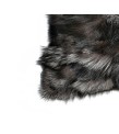 Natural Fox Fur Anthracite Blanket Pillow, Real Fur Throw, Custom Anthracite Throw Pillow Set, Decorative Throw, Decor Housewarming Gift