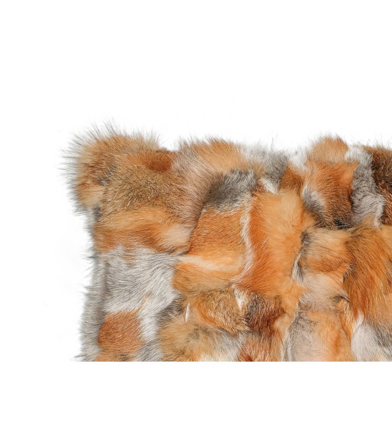 Natural Fox Fur Brown Blanket Pillow, Real Fur Throw, Custom Brown Throw Pillow Set, Fluffy Fur Decorative Throw, Decor Housewarming Gift