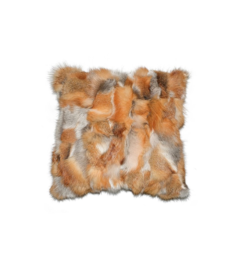 Natural Fox Fur Brown Blanket Pillow, Real Fur Throw, Custom Brown Throw Pillow Set, Fluffy Fur Decorative Throw, Decor Housewarming Gift