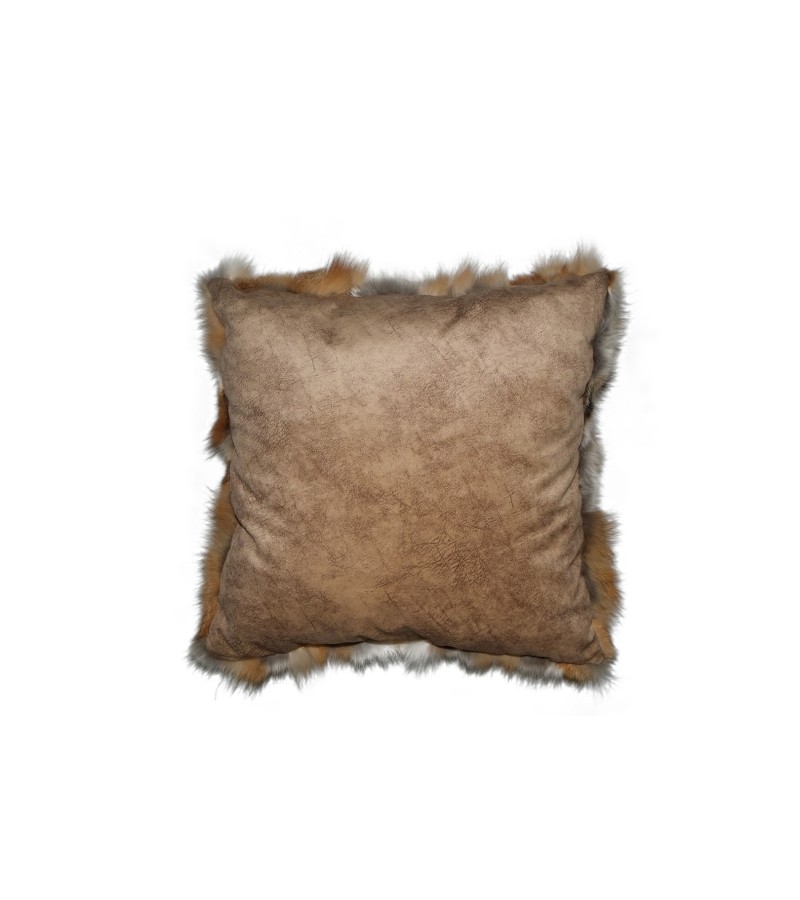 Natural Fox Fur Brown Blanket Pillow, Real Fur Throw, Custom Brown Throw Pillow Set, Fluffy Fur Decorative Throw, Decor Housewarming Gift