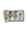 Natural Fox Fur Gray Blanket Pillow, Real Fur Throw, Custom Gray Throw Pillow Set, Fluffy Fur Decorative Throw, Decor Housewarming Gift